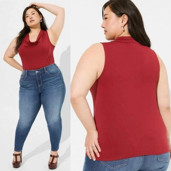 Torrid Studio Tissue Jersey Drape Neck Tank Size 2X Sleeveless Stretch Soft NWT - Picture 1 of 10